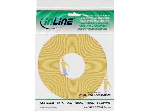 InLine 71800Y, 10 m, Cat6a, U/FTP (STP), RJ-45, RJ-45, Gult