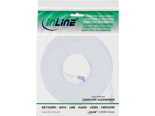 InLine 71800W, 10 m, Cat6a, U/FTP (STP), RJ-45, RJ-45, Hvit