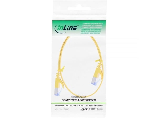 InLine 71855Y, 0,5 m, Cat6a, U/FTP (STP), RJ-45, RJ-45, Gult