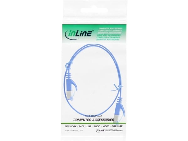 InLine 71855B, 0,5 m, Cat6a, U/FTP (STP), RJ-45, RJ-45, Blå