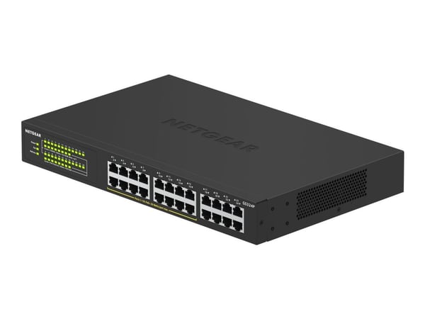 NETGEAR GS324P - Switch - ohanterad - 16 x 10/100/1000 (PoE+) + 8 x 10/100/1000 - rackmonterbar, skrivbordsmodell - PoE+ (190 W)