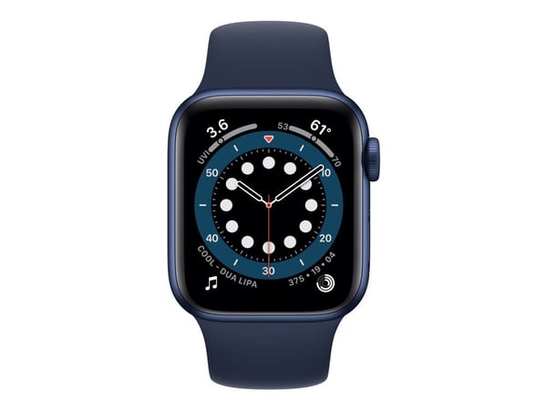 Apple Watch Series 6 (GPS) - 40 mm - blå aluminium - smartklokke med sportsbånd - fluorelastomer - mørk marineblå - båndbredde: S/M/L - 32 GB - Wi-...