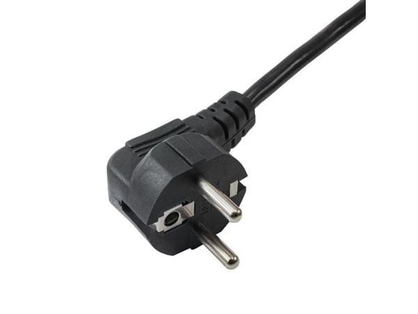 Akyga Pro Series Cloverleaf AK-NB-01A - Virtajohto - virta CEE 7/7 (uros) kulmassa IEC 60320 C5 - 250 V - 2,5 A - 1,5 m - kiinteä - musta