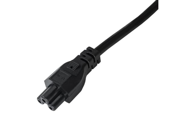 Akyga Pro Series Cloverleaf AK-NB-01A - Virtajohto - virta CEE 7/7 (uros) kulmassa IEC 60320 C5 - 250 V - 2,5 A - 1,5 m - kiinteä - musta