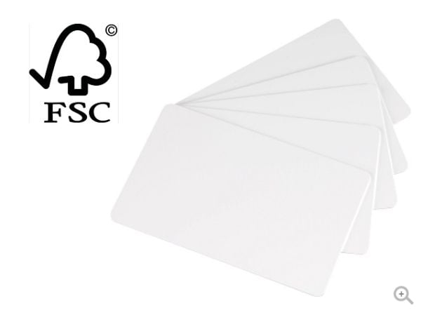 Evolis - Träfiber - 30 mil - blank vit - CR-80 Card (85.6 x 54 mm) 500 kort box - kort - för Edikio Flex; Evolis Primacy, Primacy 2, Zenius