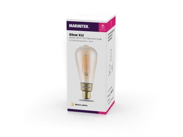 Marmitek Smart me Smart comfort Glow XLI - LED-filamentlyspære - form: ST64 - E27 - 6 W (ekvivalent 40 W) - klasse E - varmt hvitt lys - 2500 K