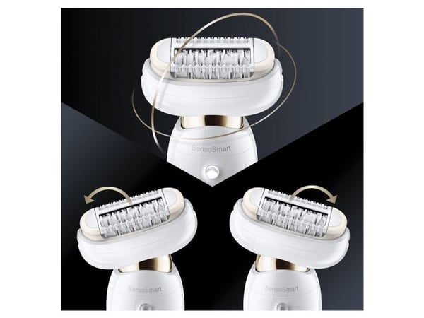 Braun Silk-épil 9 81688639, Vit, Guld, 40 pincetter, Armhåla, Bikini, Framsida lår, Inre överarmar, Exfoliering, LED, Kina