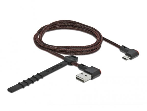 Delock Easy - USB-kabel - USB (hann) venstre/høyre-vinklet, reversibel til Micro-USB type B (hann) venstre/høyre-vinklet, reversibel - USB 2.0 - 1 ...
