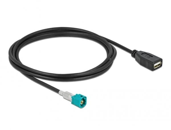 Delock - Datakabel - HSD Z plugg til USB hunn - 2 m - RAL 5021, vannblå