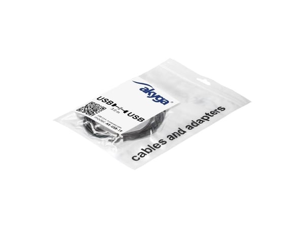 Akyga AK-USB-19 - USB-kabel - USB (hann) til USB (hunn) - USB 2.0 - 3 m - svart