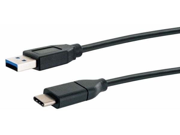Schwaiger Power4You Professional - USB-kabel - USB-type A (hann) til 24 pin USB-C (hann) - USB 3.1 Gen2 - 3 A - 50 cm - rund - svart