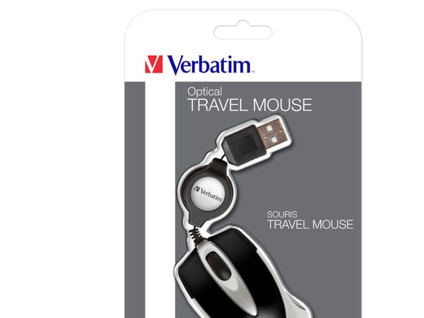 Verbatim Go Mini, Molempikätinen, Optinen, USB A-tyyppi, 1000 DPI, musta