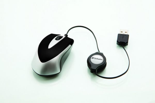 Verbatim Go Mini, Molempikätinen, Optinen, USB A-tyyppi, 1000 DPI, musta