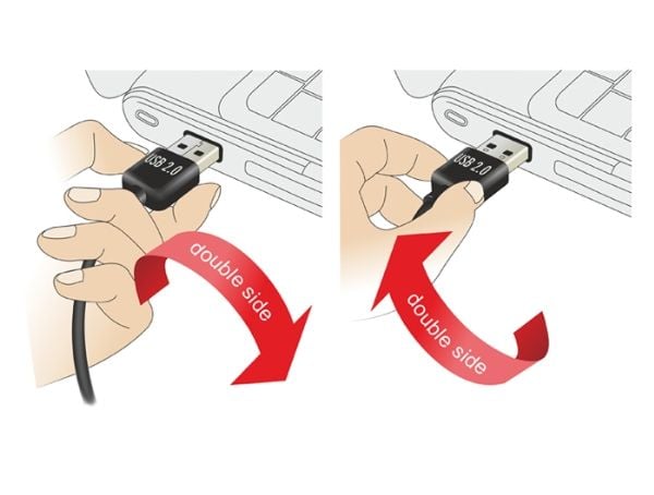 DeLOCK - USB-adapteri - USB (hun) til USB (han) - 90° stikforbindelse - sortti