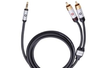 OEHLBACH 60004, 3.5mm, Hanstik, 2 x RCA, Hanstik, 3 m, Musta