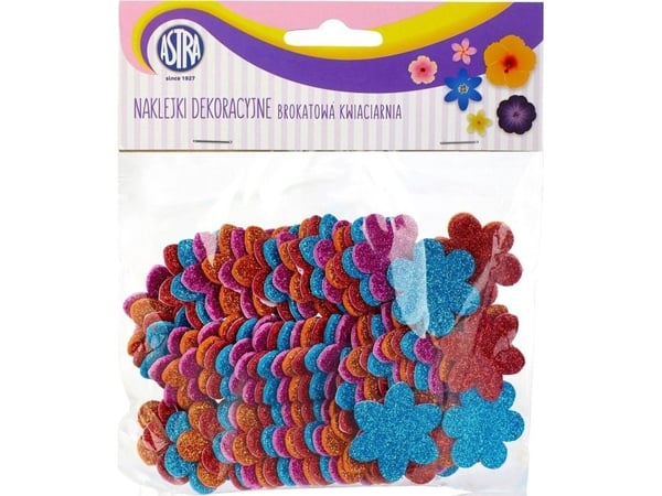 Astra dekorasjonsklistremerker glitter blomsterverksted, universell