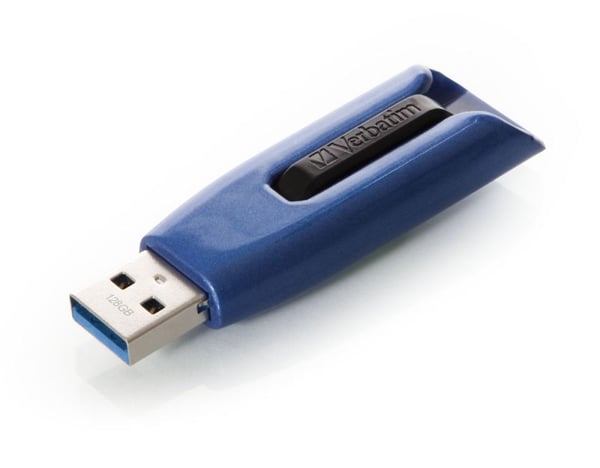 Verbatim Store 'n' Go V3 MAX - USB-flashstasjon - 128 GB - USB 3.0 - blå/svart