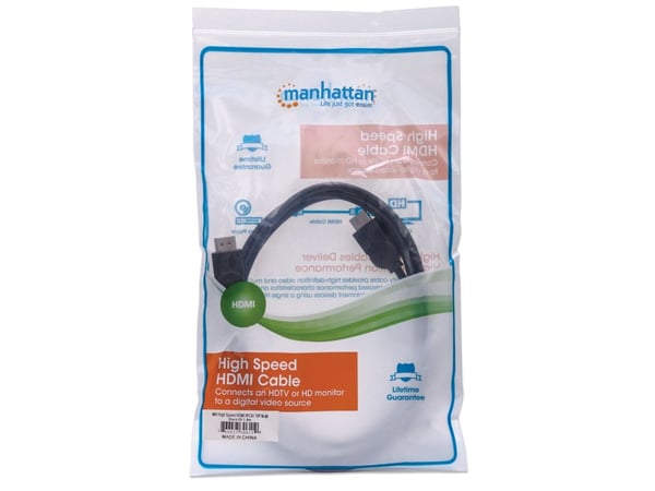 Manhattan 306119, 1,8 m, HDMI Type A (Standard), HDMI Type A (Standard), 3D, 10,2 Gbit/sek., Svart