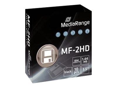 MediaRange - 10 x Diskettstasjon - 1.44 MB - svart