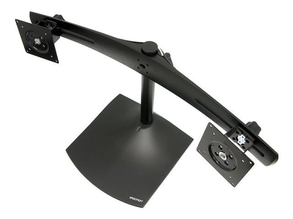 Ergotron DS100 - Stativ - horisontal - for 2 LCD-skjermer - aluminium, stål - svart - skjermstørrelse: inntil 24" - skrivebord
