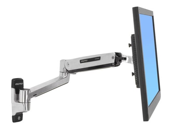 Ergotron LX - Monteringssett (sitte-stå-arm, utvidelse, sokkel, VESA-adapter) - for LCD-skjerm - kapasitet 3,2-11,3 kg - polert aluminium - skjerms...