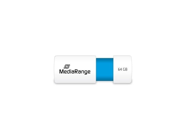 MediaRange MR974 - USB flash-enhet - 64 GB - USB 2.0 - vit/ljusblå