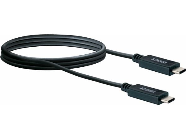 Schwaiger Power4You Professional - USB-kabel - 24 pin USB-C (hann) til 24 pin USB-C (hann) - USB 3.1 Gen2 - 5 A - 1 m - rund - svart
