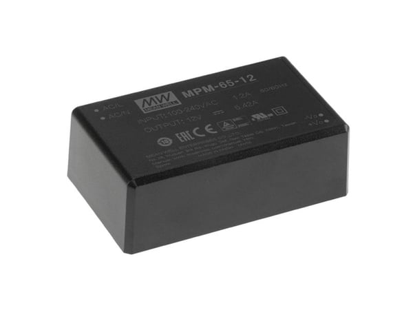 MEAN WELL MPM-65-48, Universal, inomhus, 80 - 264 V, 47 - 63 hz, 65 W, 48 V