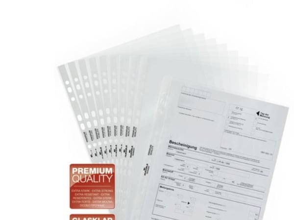 Durable 2676-19, 210 x 297 mm (A4), Transparent, Polypropylen (PP), Poträtt, Övre, 100 styck