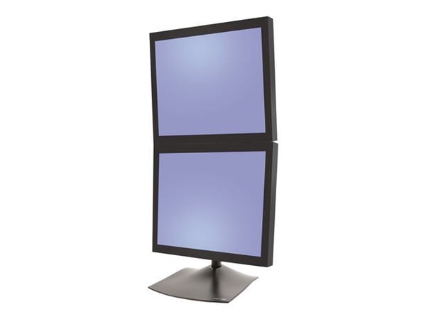 Ergotron DS100 - Monteringssats (28-tums pelare, bas, 2 pivåfästen, 2 VESA-adaptrar) - låg profil - för 2 LCD-bildskärmar - stål, aluminium - svart...