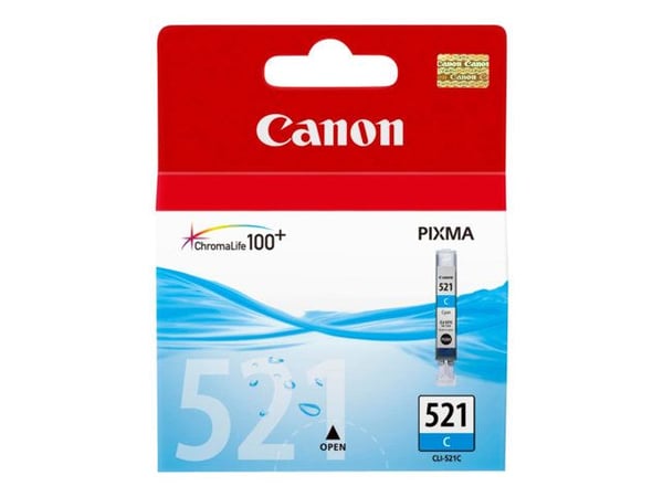 Canon CLI-521C - 9 ml - cyan - original - bläcktank - för PIXMA iP3600, iP4700, MP540, MP550, MP560, MP620, MP630, MP640, MP980, MP990, MX860, MX870