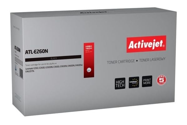 Activejet värikasetti ATL-E260N (korvaava Lexmark E260A11E; Supreme; 3500 sivua; musta), 3500 sivua, musta, 1kpl