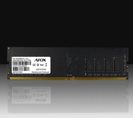 AFOX DDR4 8G 2400 UDIMM, 8 GB, 1 x 8 GB, DDR4, 2400 MHz, 288-pin DIMM, Svart