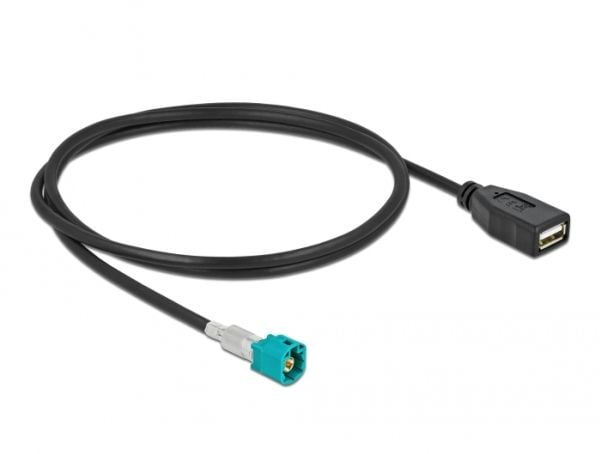 Delock - Datakabel - HSD Z plugg til USB hunn - 1 m - RAL 5021, vannblå