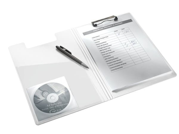 Clipboard Leitz WOW med forside A4 hvid
