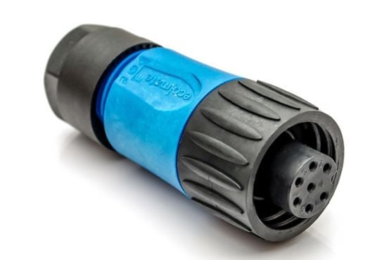 Amphenol C016 10D006 010 10, 14 A, 250 V, 7P, Lige, Blå, IP67