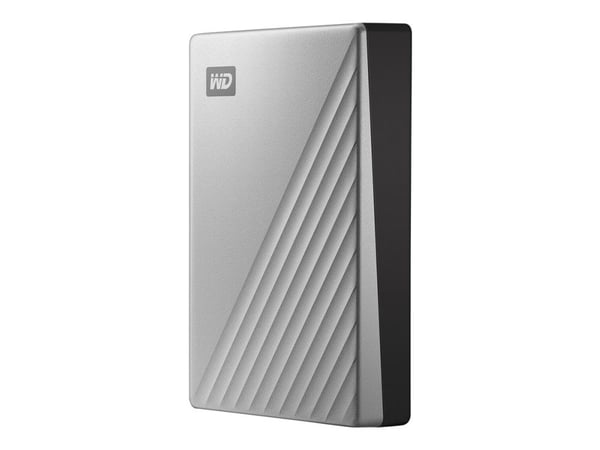 WD My Passport Ultra for Mac WDBPMV0040BSL - Harddisk - kryptert - 4 TB - ekstern (bærbar) - USB 3.0 (USB-C kontakt) - 256-bit AES - sølv
