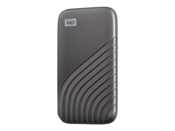 WD My Passport SSD WDBAGF5000AGY - SSD - kryptert - 500 GB - ekstern (bærbar) - USB 3.2 Gen 2 (USB-C kontakt) - 256-bit AES - romgrå