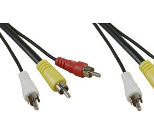 InLine 3 x RCA M-M 10m, 10 m, 3 x RCA, 3 x RCA, Sort, Hanstik/Hanstik, 1 stk.