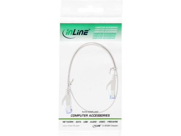 InLine 71855, 0,5 m, Cat6a, U/FTP (STP), RJ-45, RJ-45, Grå