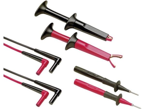 Fluke SureGrip, Testausjohdin, Musta, Punainen, Silikoni