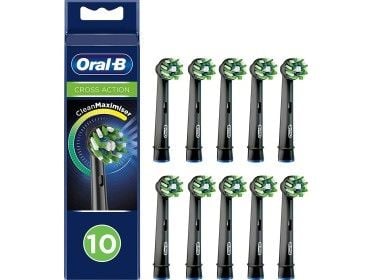 Oral-B CrossAction CleanMaximiser Svarte Tannbørstehoder - 10-pk.