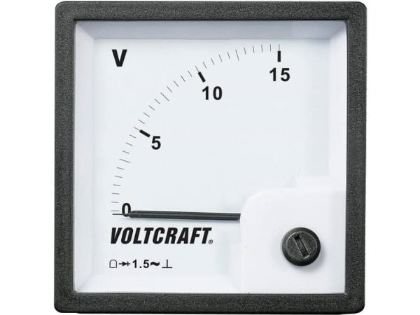 VOLTCRAFT AM-72x72/15V analogt innbyggingsmåleinstrument 15 V dreiespole