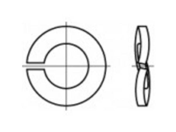 TOOLCRAFT 105846 fjærclips innvendig diameter 14,2 mm DIN 128 fjærstål galvanisert - 100 stk.