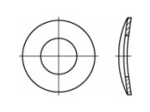 TOOLCRAFT fjærskive innvendig diameter 17 mm DIN 137 fjærstål galvanisert 100 stk