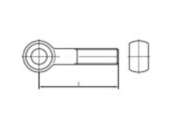 TOOLCRAFT 107393 Øyebolt M20 100 mm DIN 444 Stål galvanisert 10 stk