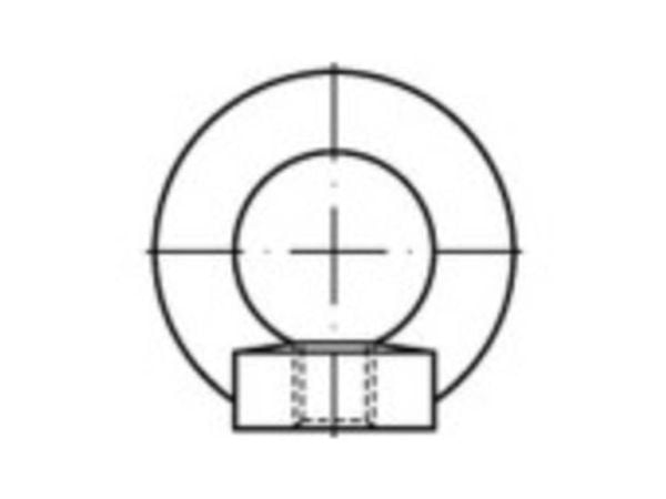 TOOLCRAFT 109450 ringmuttere M36 DIN 582 stål galvanisert, 1 stk