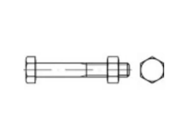 TOOLCRAFT 110945 seksskruv M24 280 mm utvendig sekshant DIN 601 stål galvanisert - 10 stk