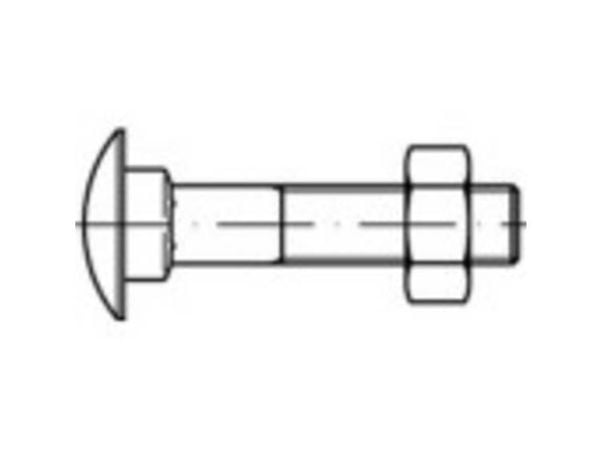 TOOLCRAFT 111137 Rund/plattskruvar M5 60 mm utvändig sexkant DIN 603 stål 200 st