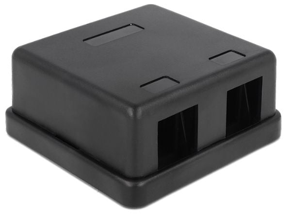 Delock Keystone Surface Mounted Box - Kotelo modulaarisella insertillä - musta - 2 porttia